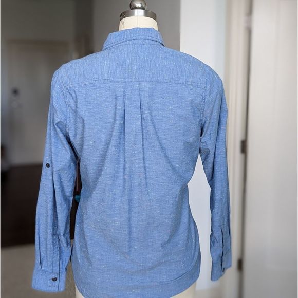 Blue speckled Woolrich shirt Lg - Picture 7 of 12